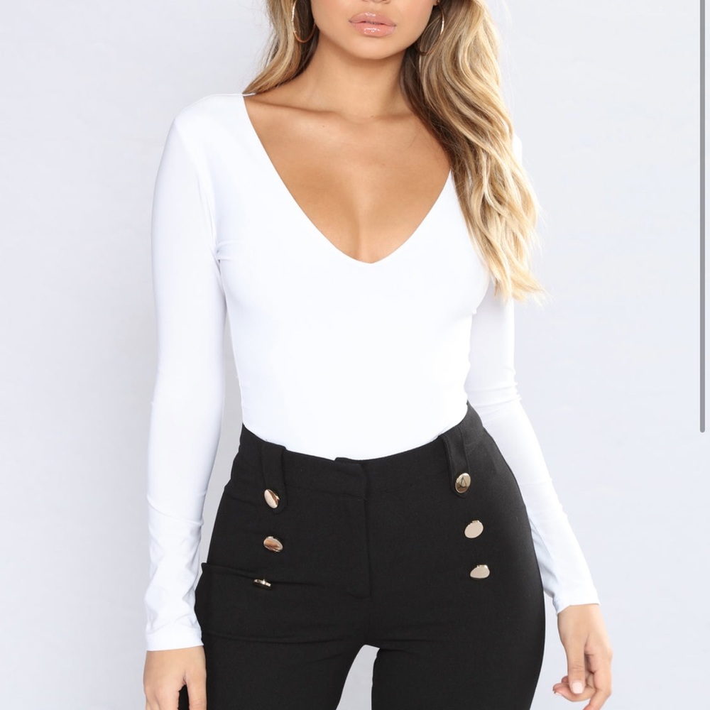 V neck body suit